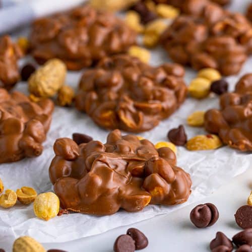 BEST Crockpot Peanut Clusters Recipe (Only 5 Ingredient Treat!)