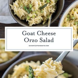 collage of orzo salad for pinterest