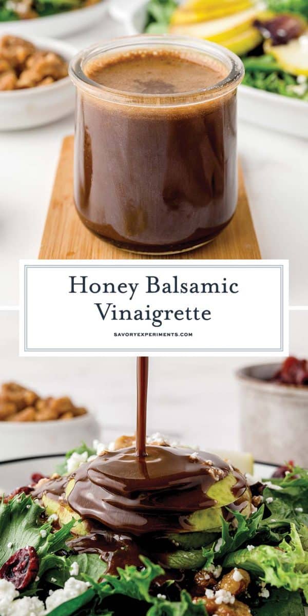 collage of honey balsamic vinaigrette for pinterest