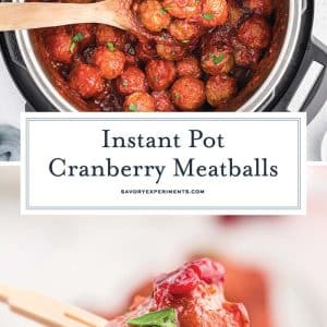 collage of cranberry meatballs for pinterest
