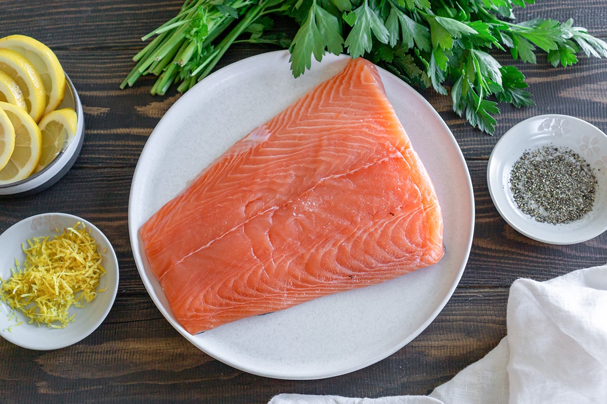 ingredients for lemon pepper salmon