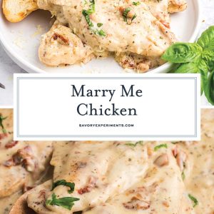 collage of marry me chicken for pinterest