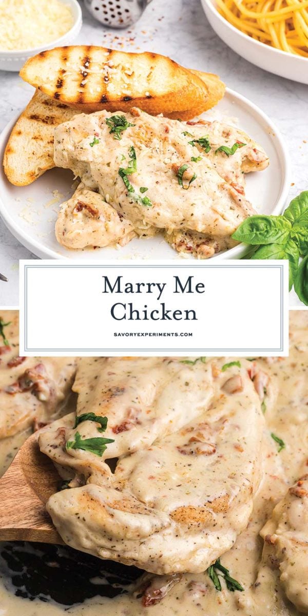 collage of marry me chicken for pinterest