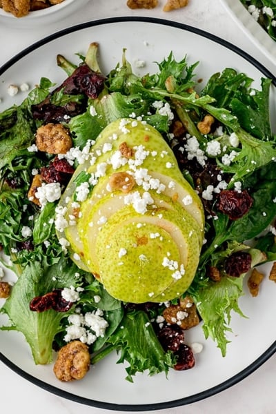 pear salad on a plate