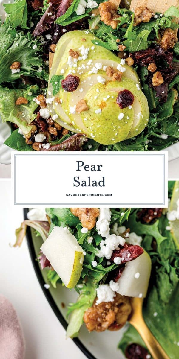 collage of pear salad for pinterest