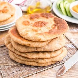 stack of homemade pita bread