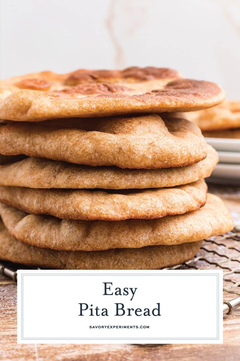 stack of homemade pita bread