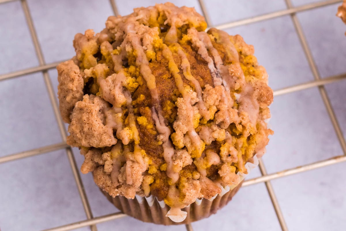 close up of pumpkin muffin