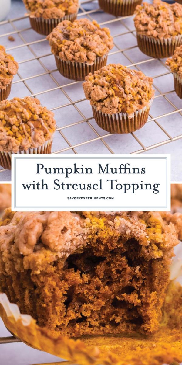 collage of pumpkin muffins for pinterest