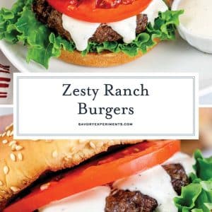 collage of ranch burgers for pinterest