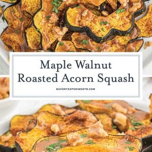 collage of roasted acorn squash recipe for pinterest
