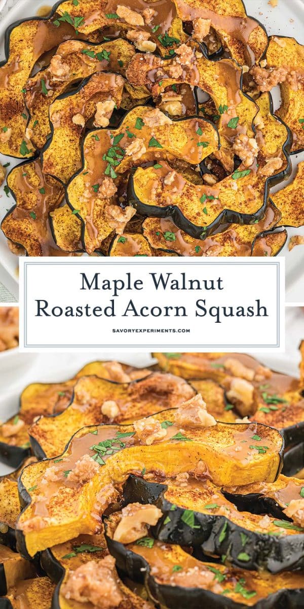 collage of roasted acorn squash recipe for pinterest