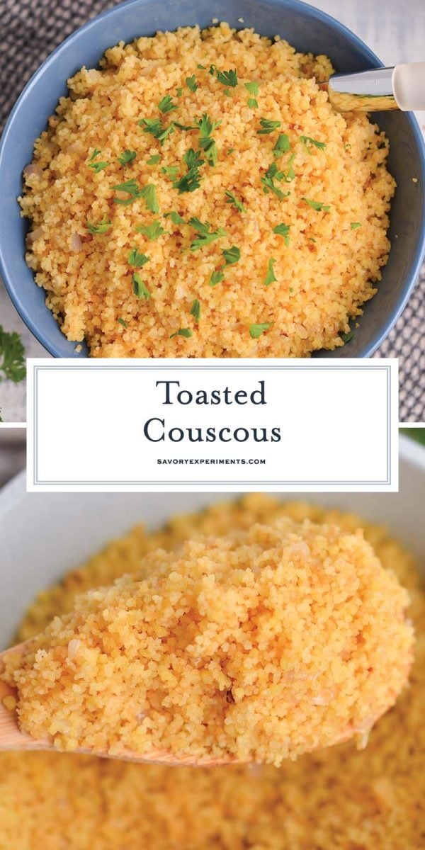 collage of toasted couscous