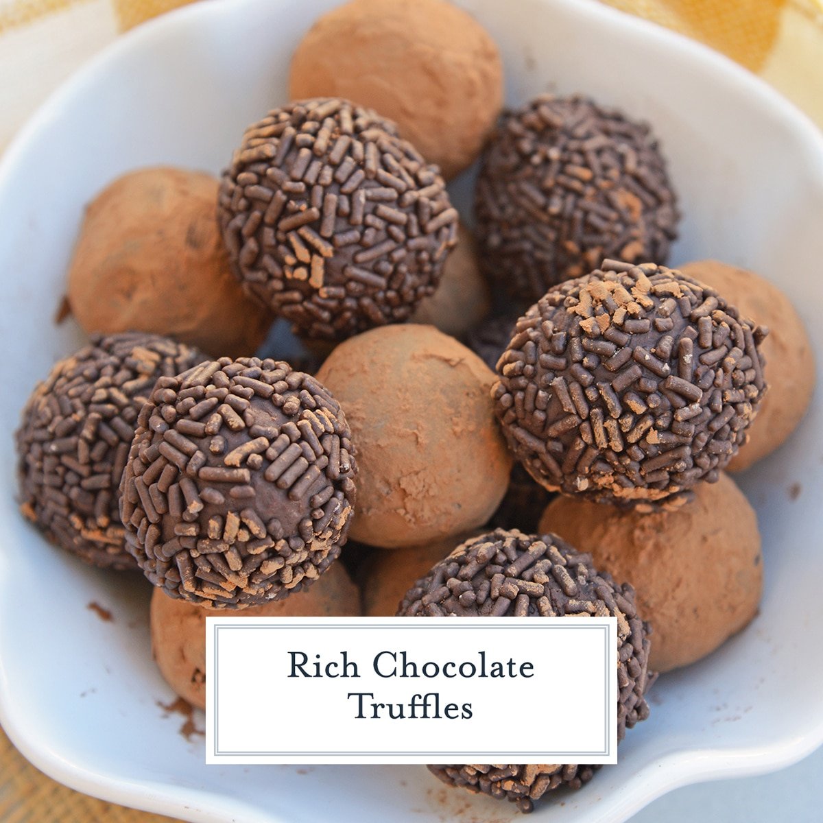 chocolate truffle recipe with text overlay