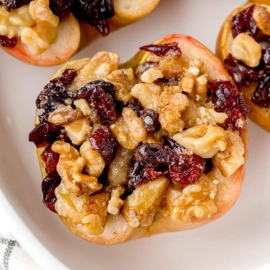 close up of baked apple