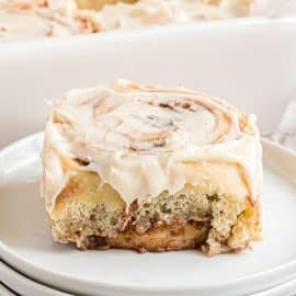 cinnamon roll on a plate