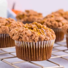 pumpkin muffin on cooling rack