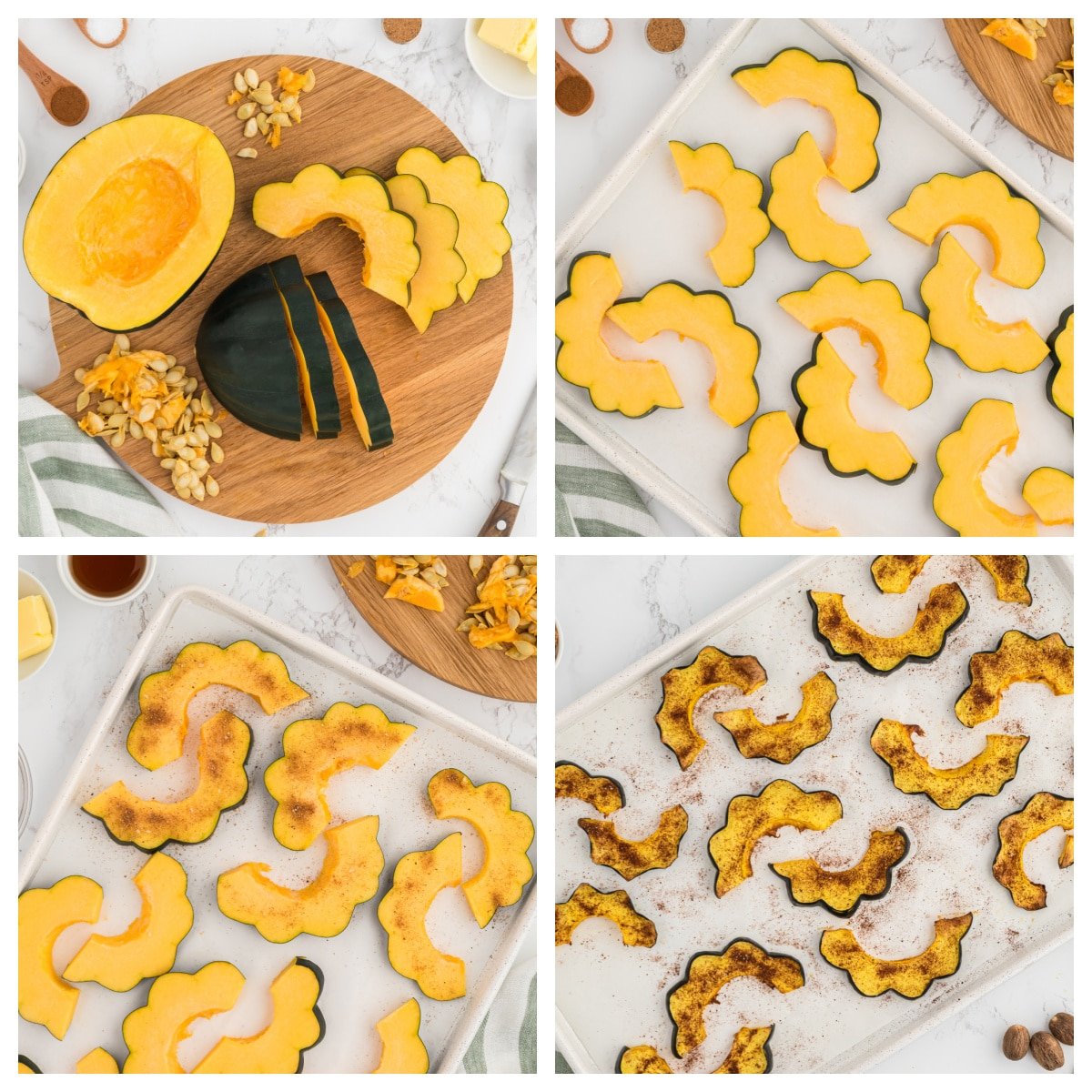 step by step images of how to roast acorn squash