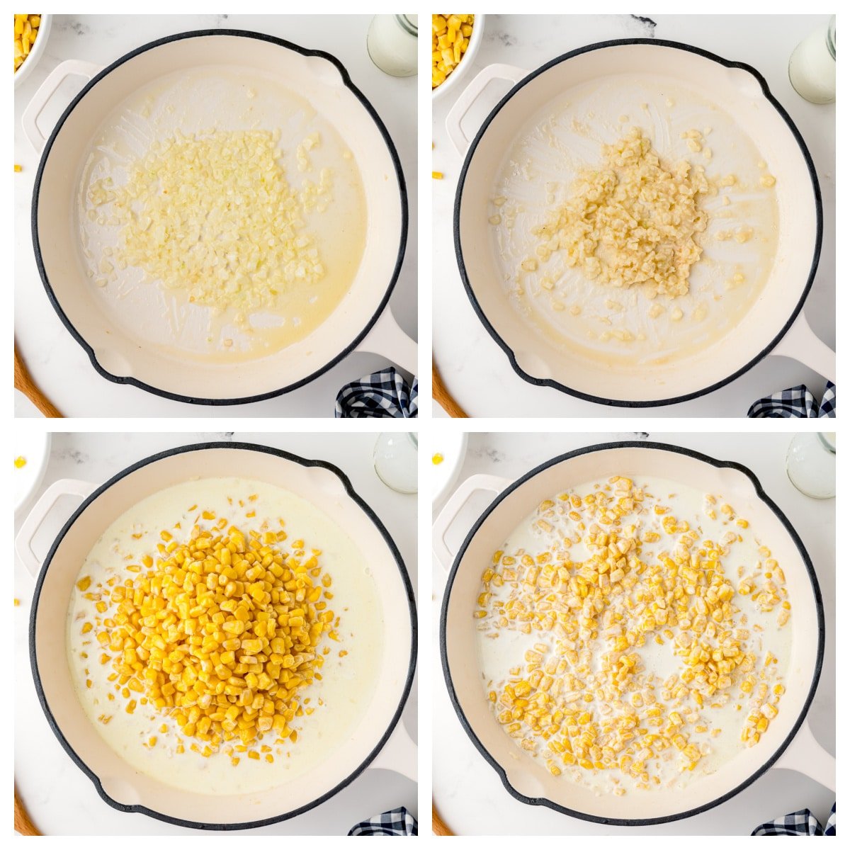 step by step images of how to make creamed corn