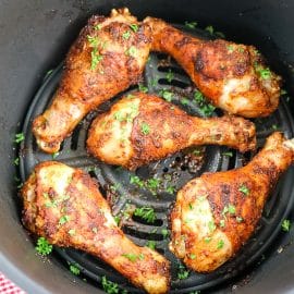 air fryer drumsticks in air fryer basket