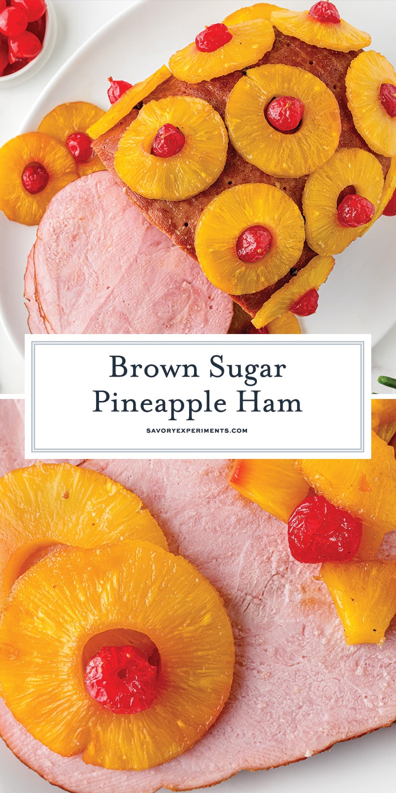 collage of pineapple ham recipe for pinterest