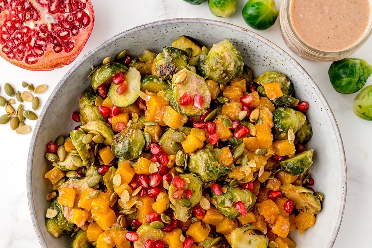brussels sprouts salad in a bowl