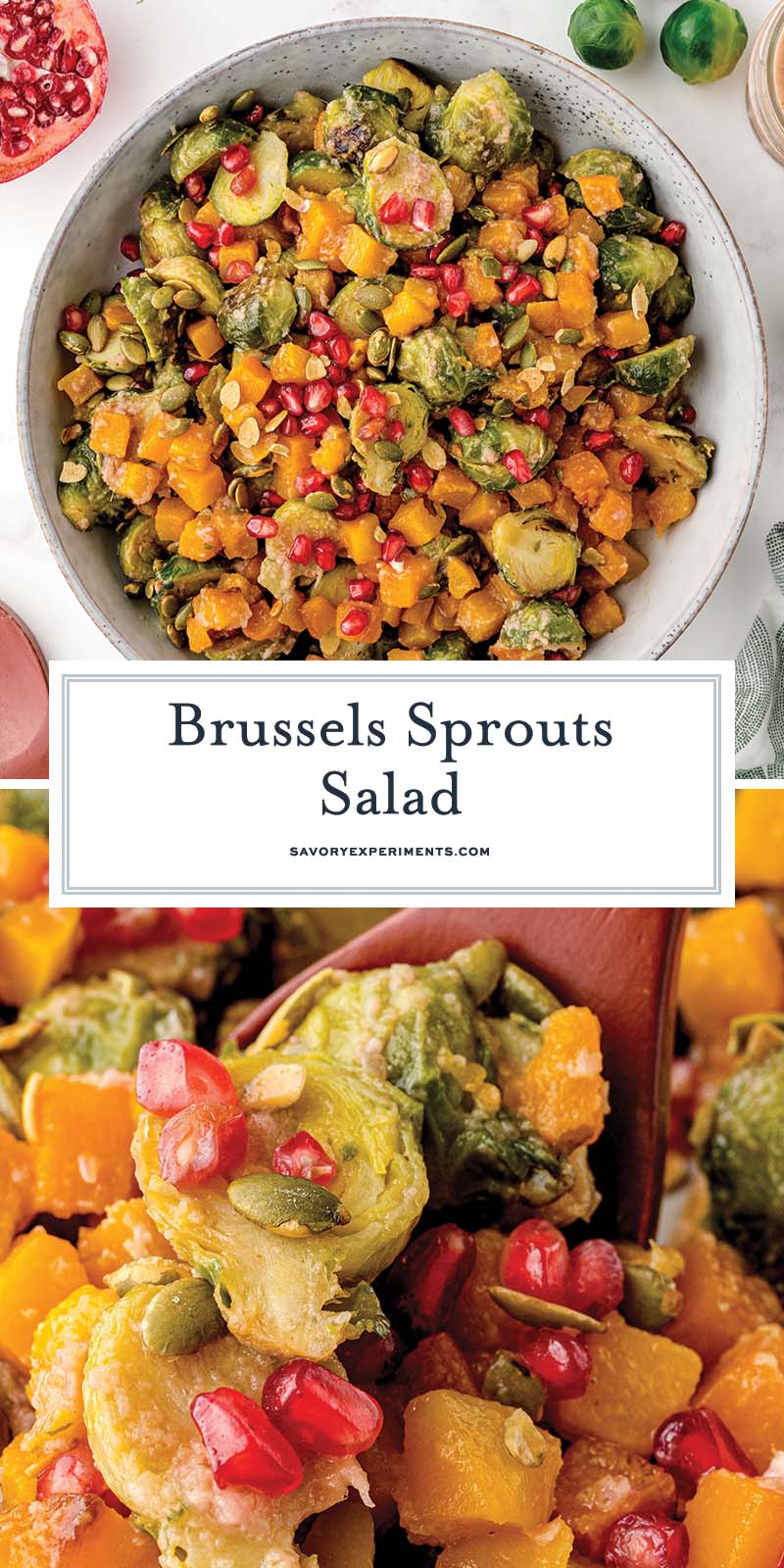 collage of brussels sprouts salad for pinterest