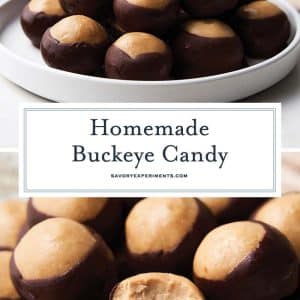 collage of buckeye candy for pinterest