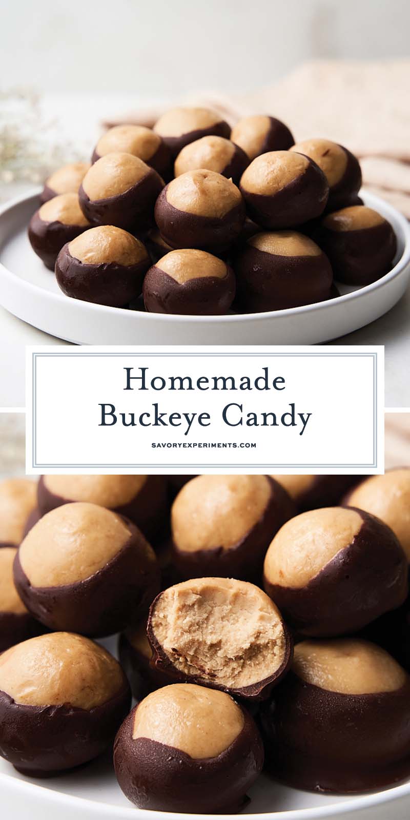 collage of buckeye candy for pinterest