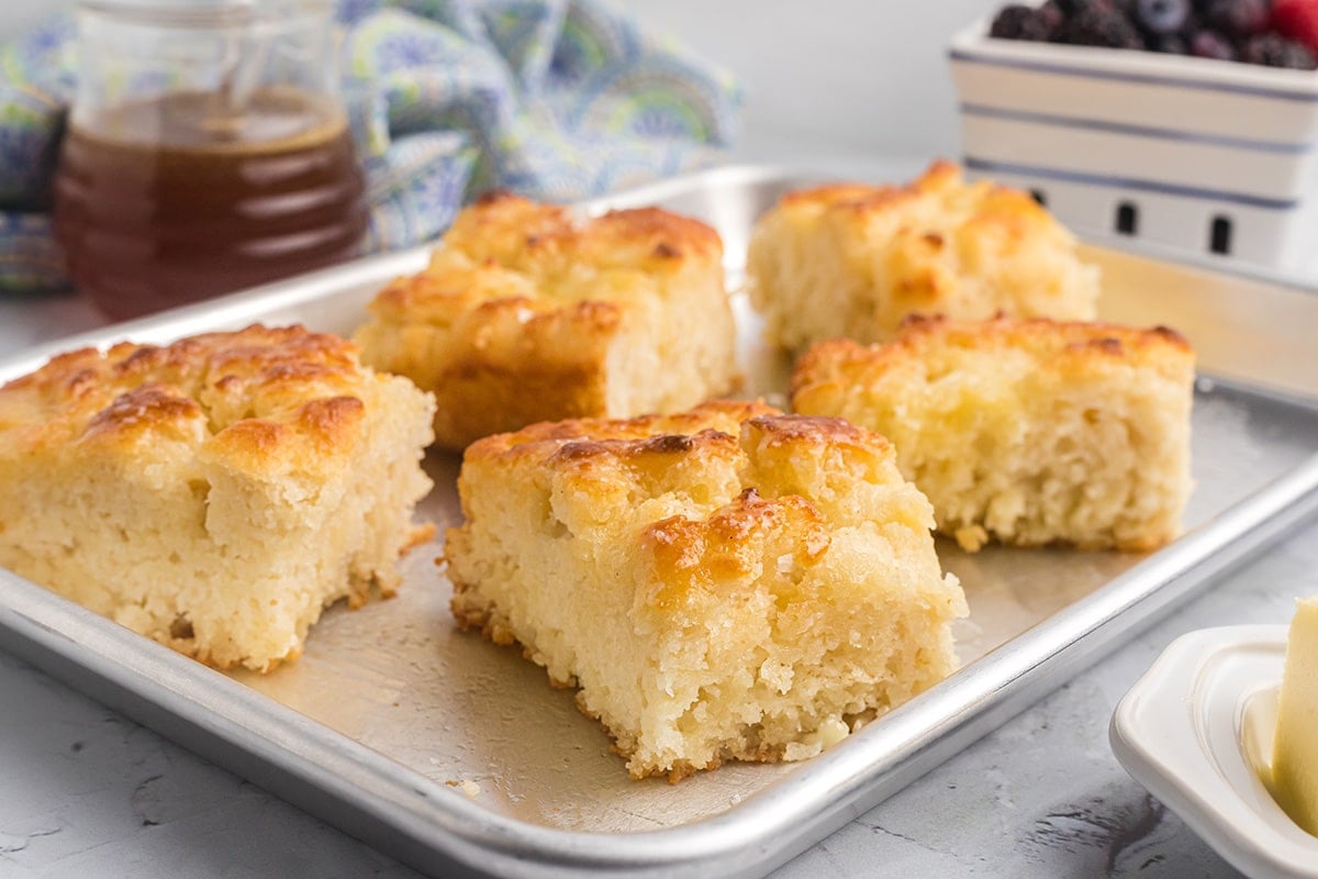 thick cut biscuits on a serving platter