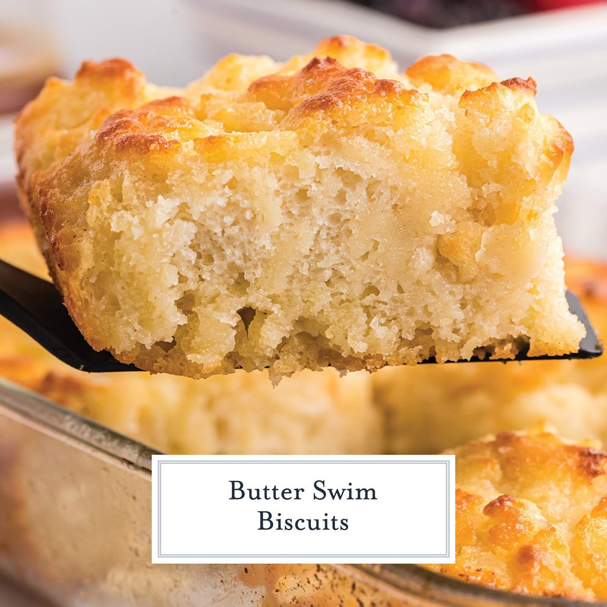close up of butter swimbiscuits with text overlay
