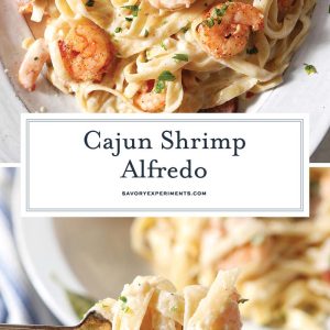 collage of cajun alfredo for pinterest