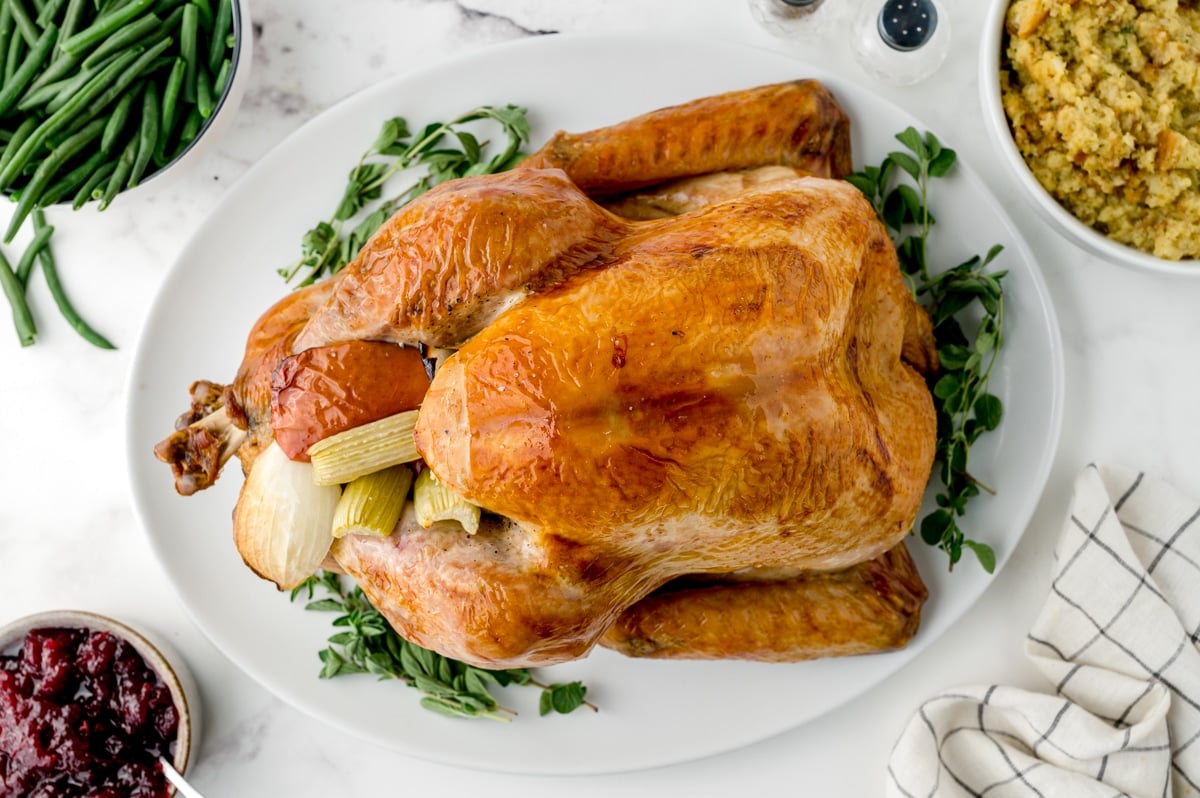 turkey on a serving platter