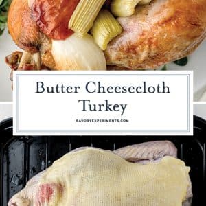 butter cheesecloth turkey method collage