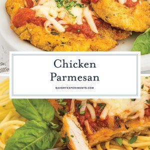 collage of parmesan chicken for pinterest