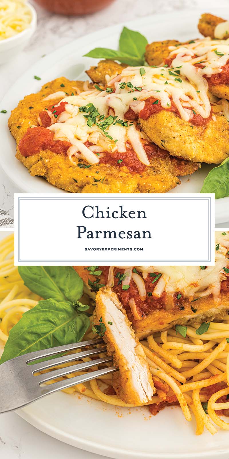 collage of parmesan chicken for pinterest