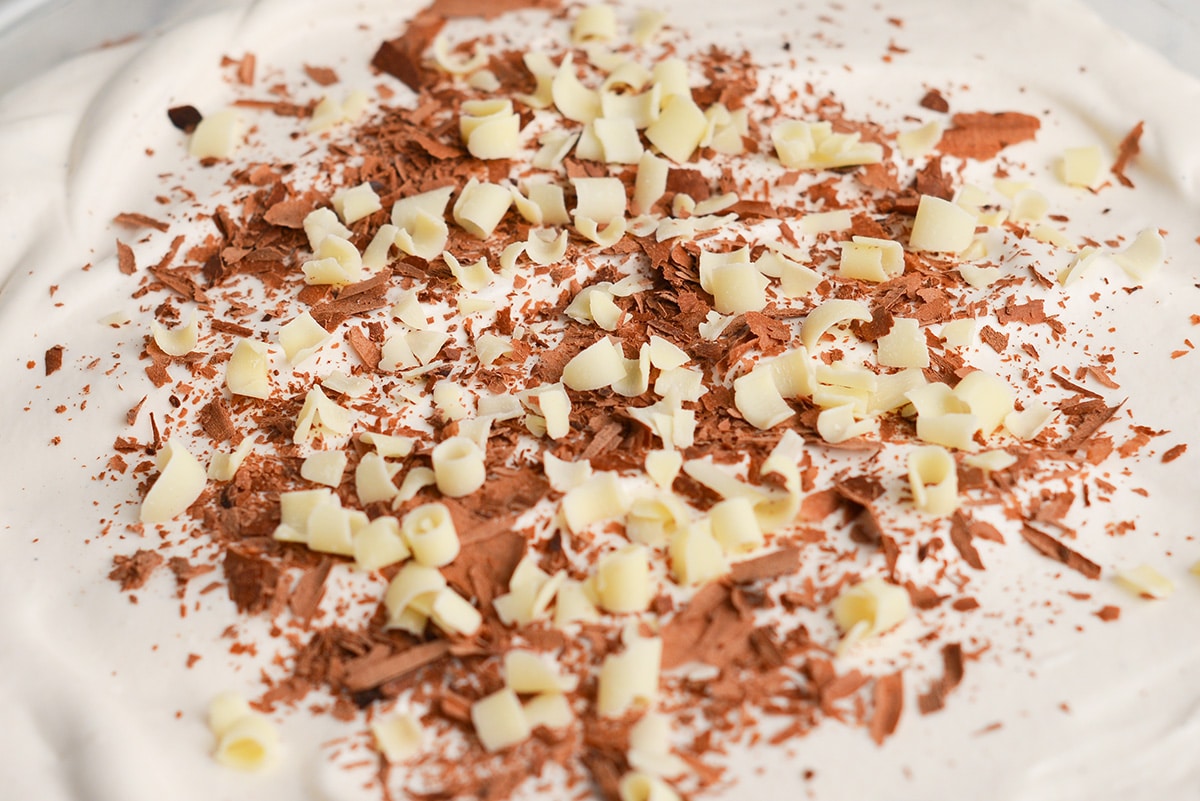 close up of chocolate shavings