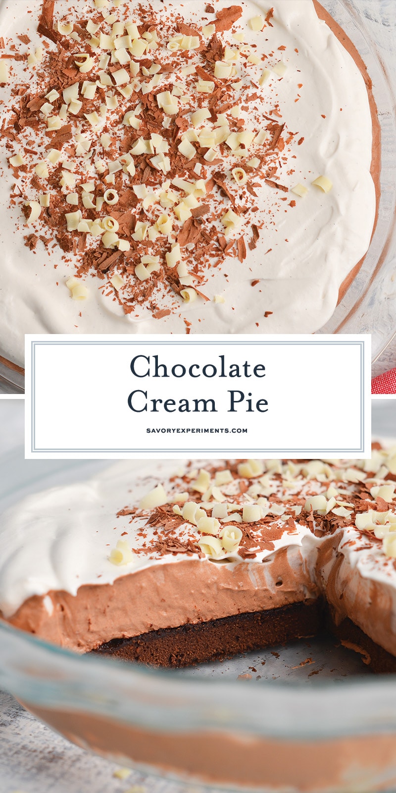 chocolate cream pie collage for pinterest