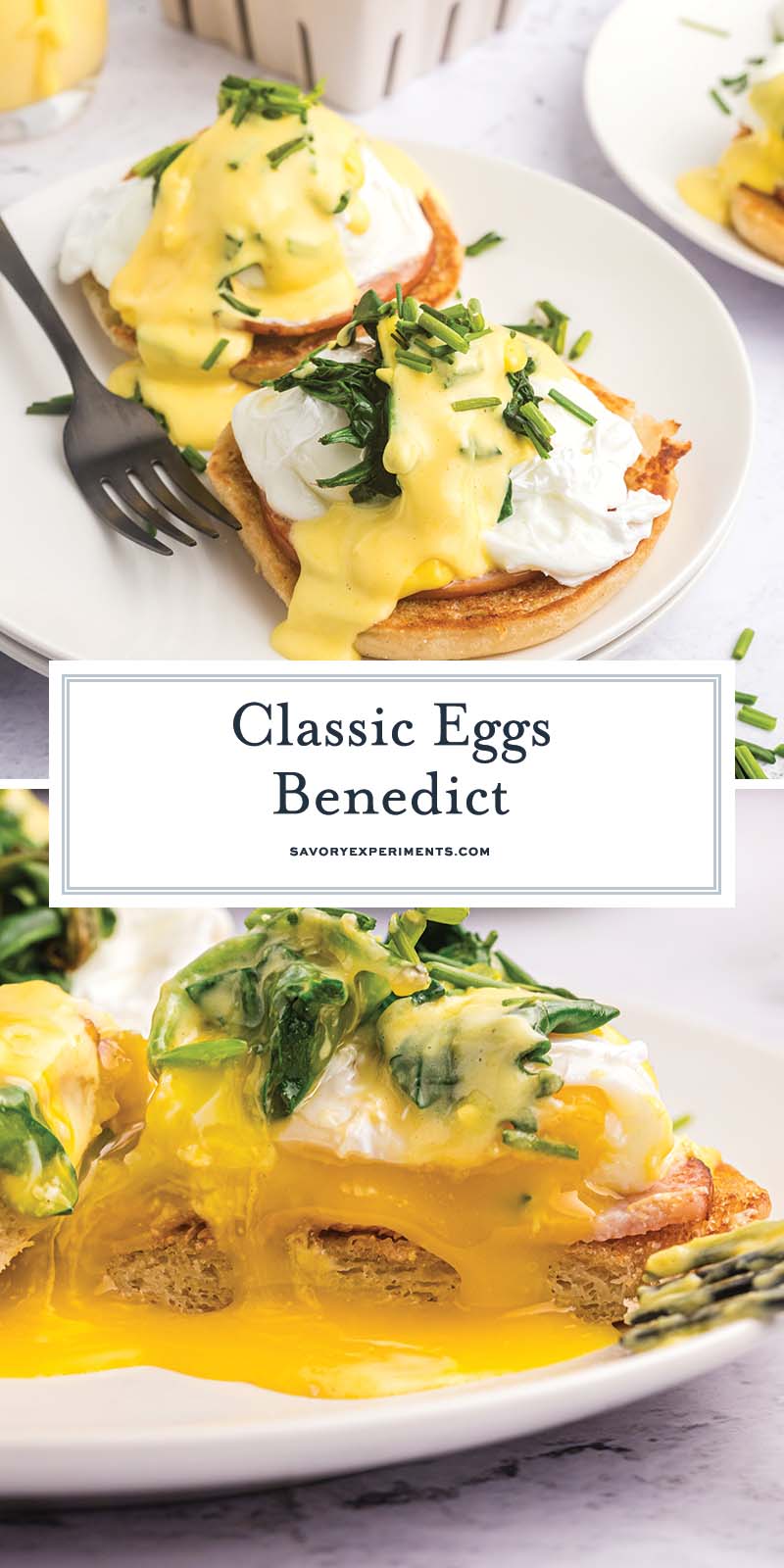 collage of eggs benedict for pinterest