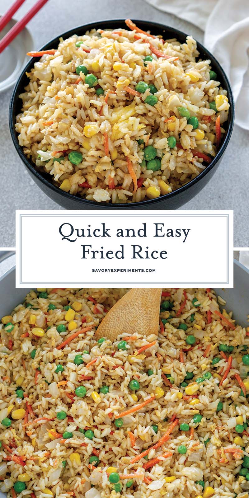 collage of fried rice for pinterest