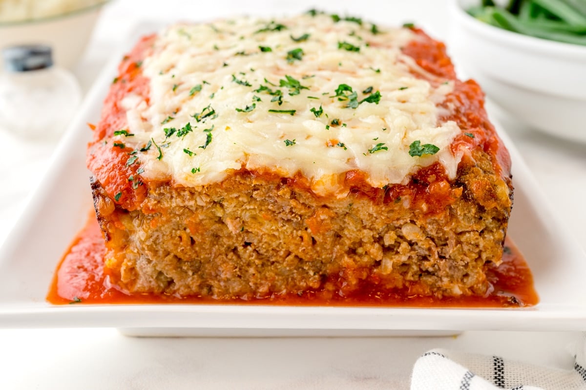 straight on shot of italian meatloaf