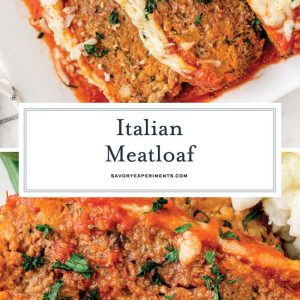 collage of italian meatloaf for pinterest