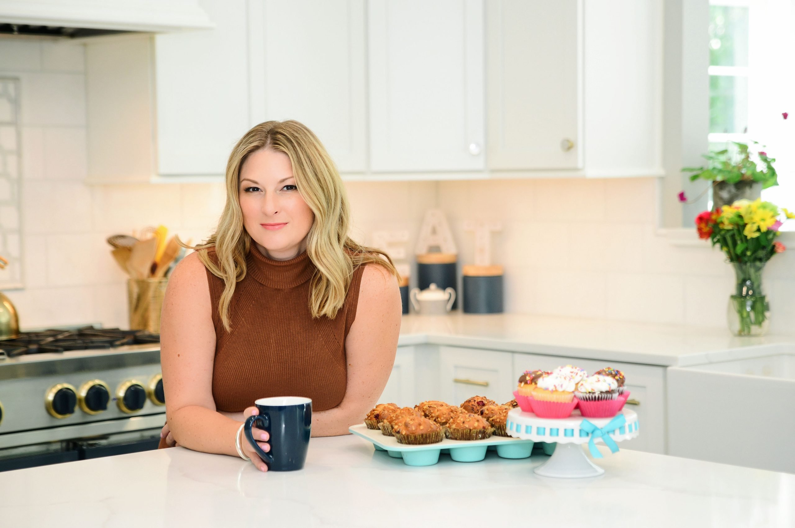 Jessica Formicola at her kitchen island