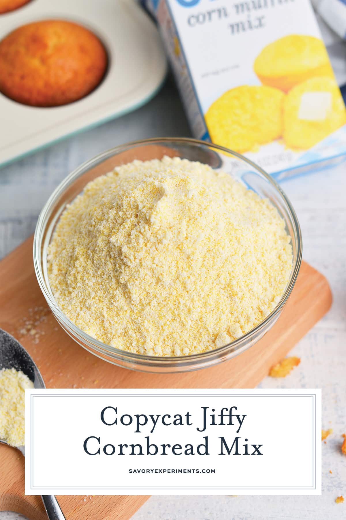close up bowl of jiffy cornbread mix
