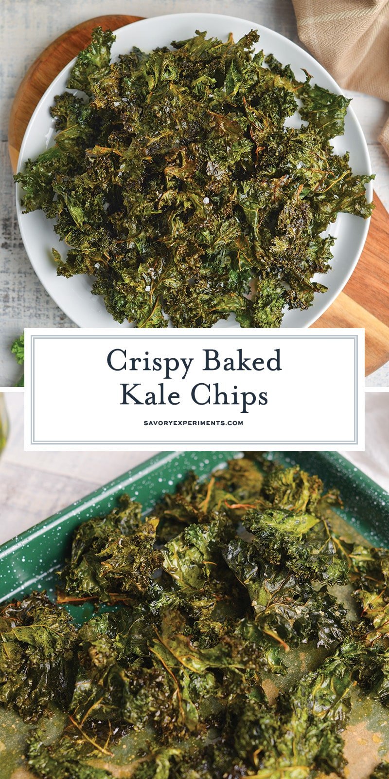 collage of kale chips