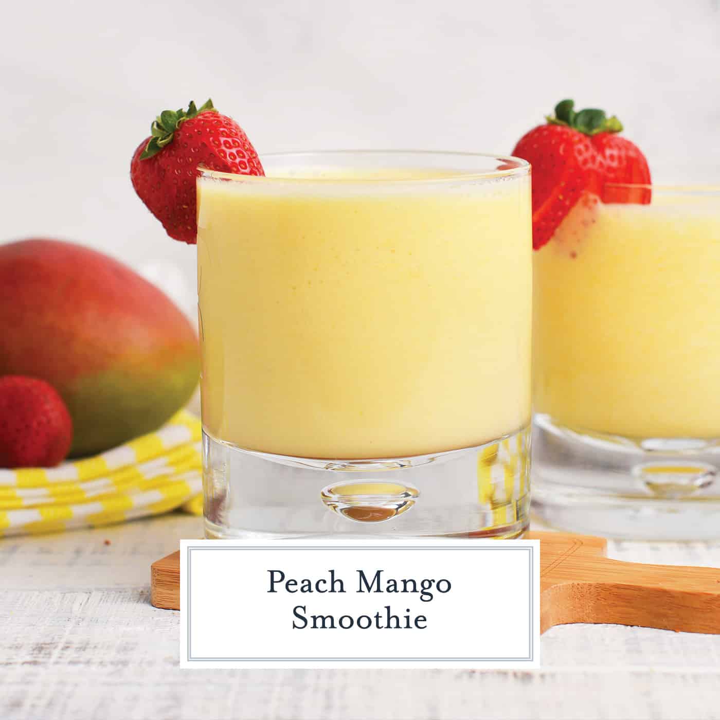mango smoothie with text overlay