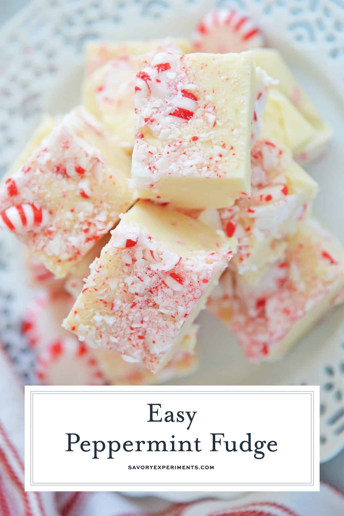 overhead peppermint fudge recipe for pinterest