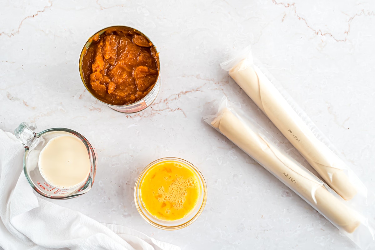 ingredients for pumpkin slab pie