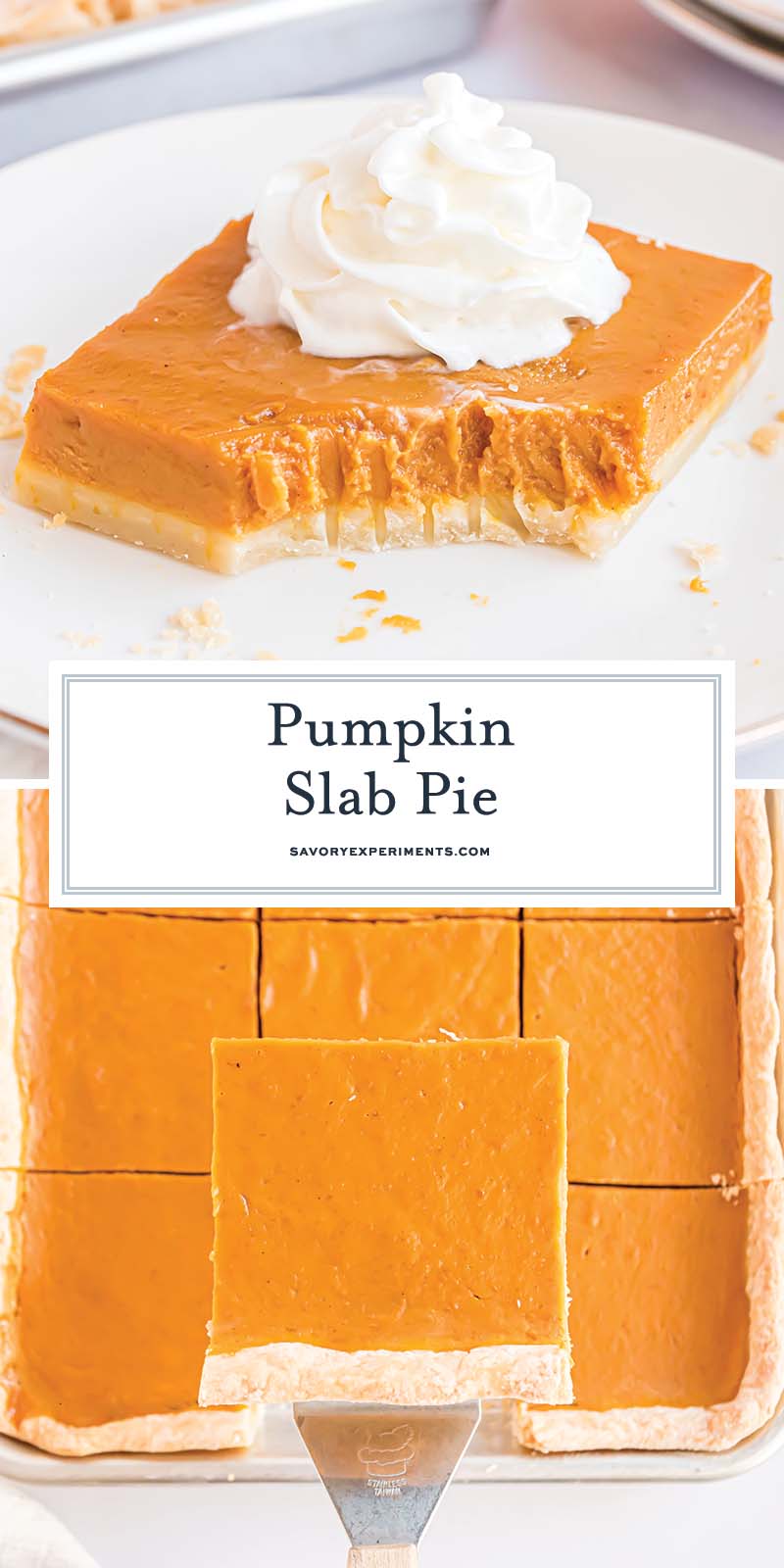 collage of pumpkin slab pie recipe for pinterest