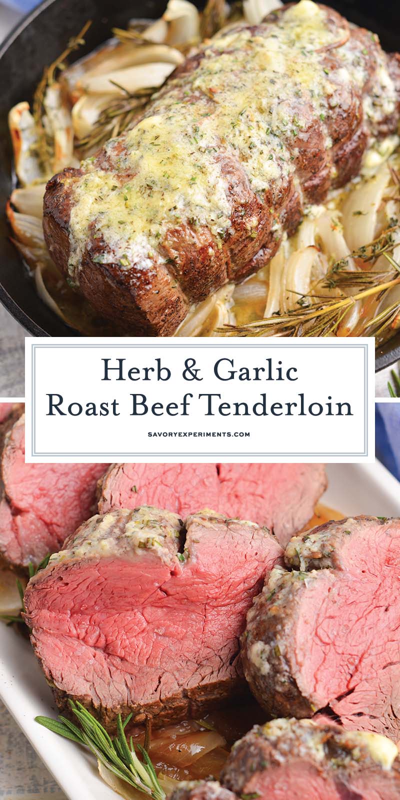 collage of roast beef tenderloin for pinterest
